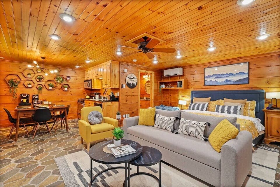 BONUS: Tastefully decorated 500+ sq ft "Studio-style Private Cottage" with its own full kitchenette, dining, fireplace, desk/ chair, and full bath.