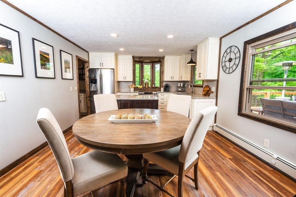 Open dining and kitchen 