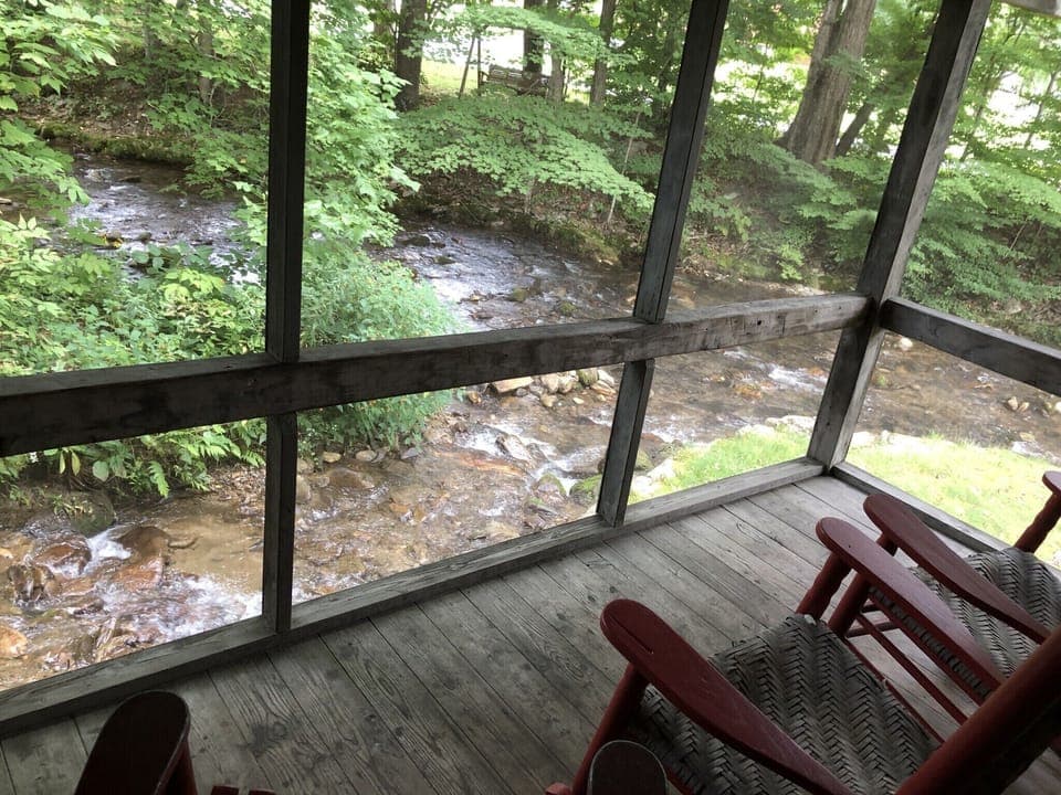 Back porch facing Campbell Creek 