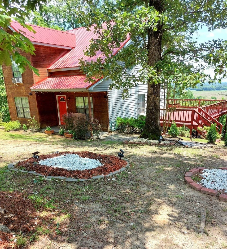 Outside the house