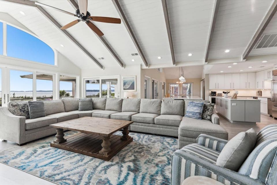 Living Room with Ocean Views at 7 Brown Pelican