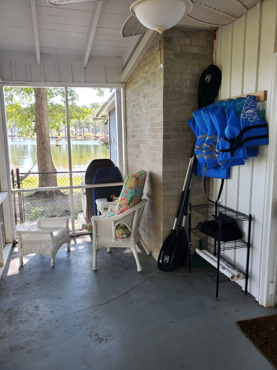 LIFE JACKETS AND CHAIR