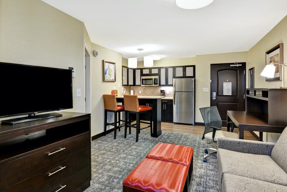 Snuggle up with a cup of coffee or tea on the comfortable sofa.