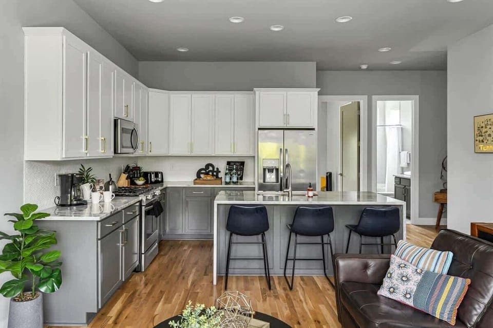 Our modern kitchen with a sleek and elegant look with a touch of luxury!