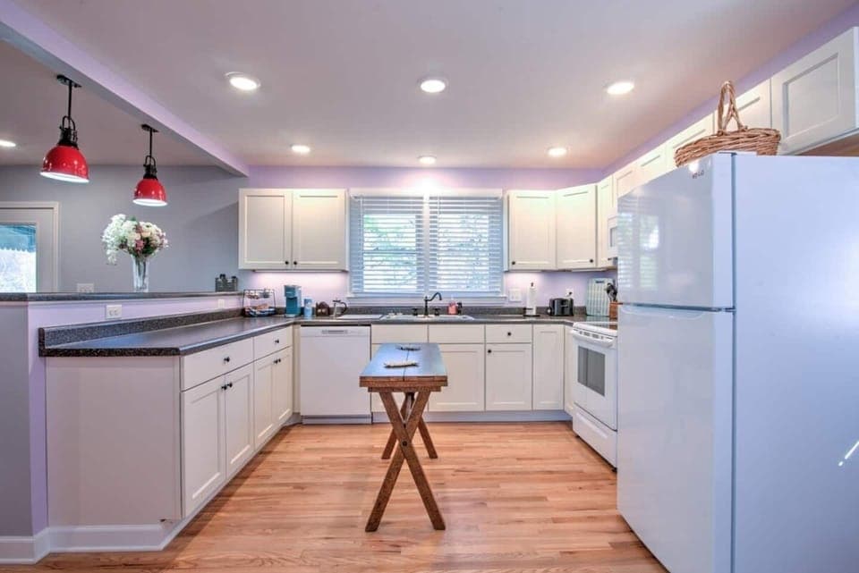 The chef will appreciate the company as they work their cooking magic in the kitchen.