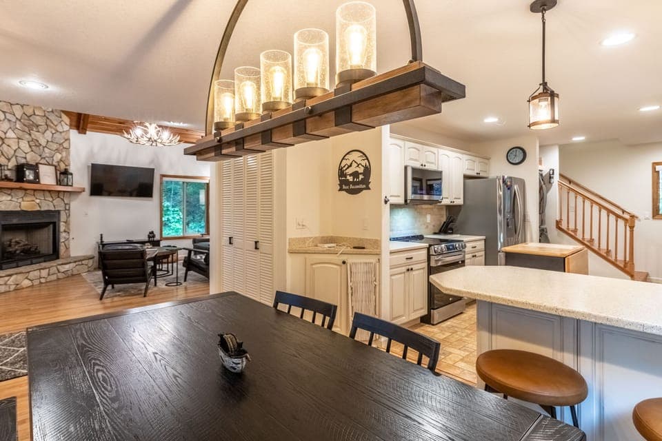 Dinning room with view of kitchen and living room