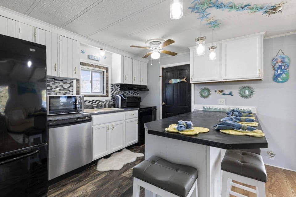 Kitchen Bar overlooking Dining Area & Living Area
