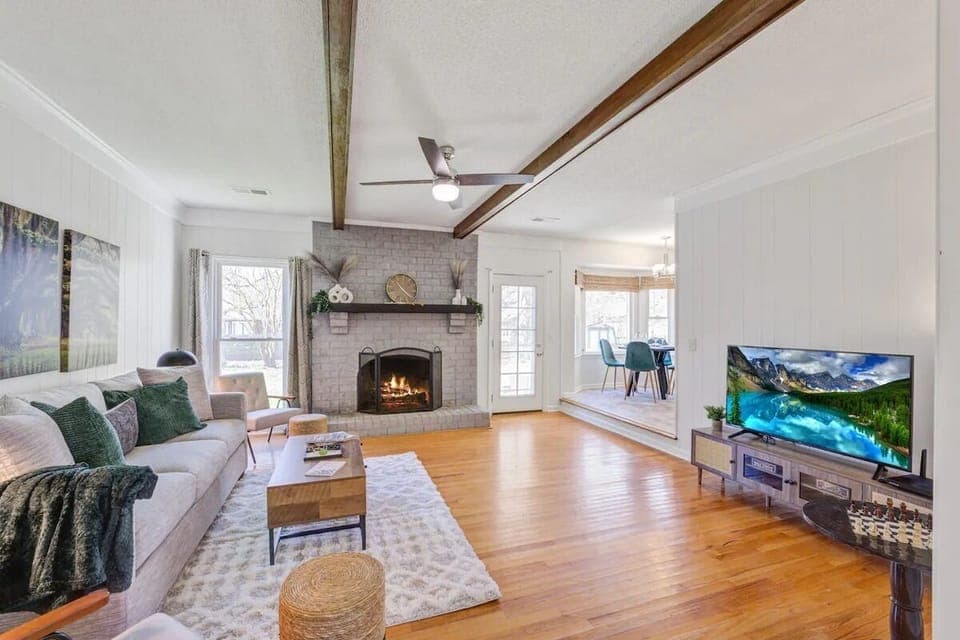 Inviting living area with smart TV