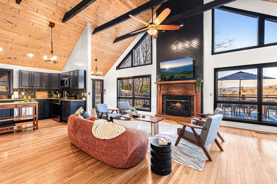 Luxurious Mountain View Living Room - A blend of comfort and elegance, with panoramic views for ultimate relaxation.