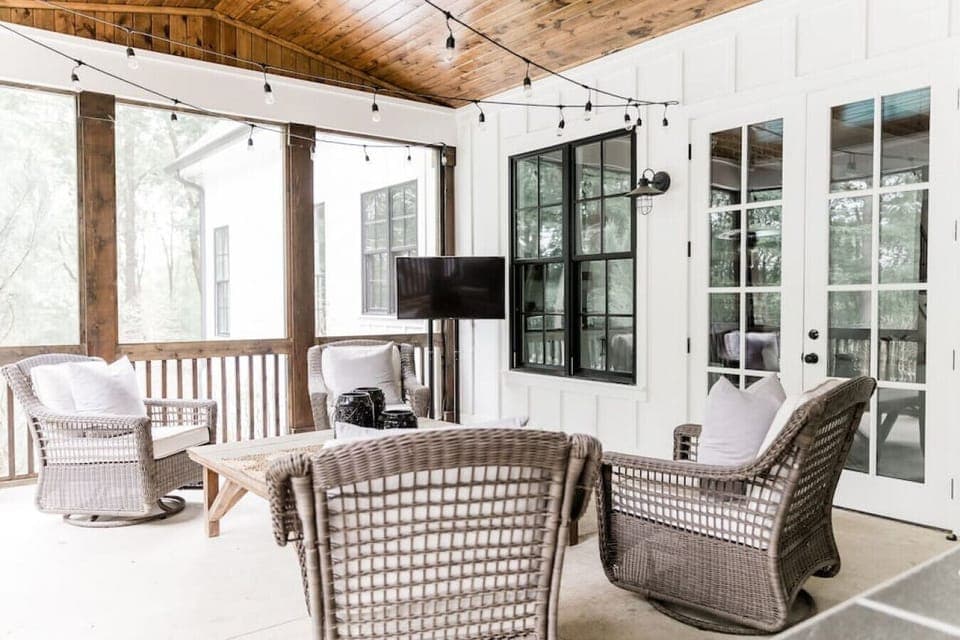 Take in some quality family time and put the game on the TV on our favorite screened-in porch.
