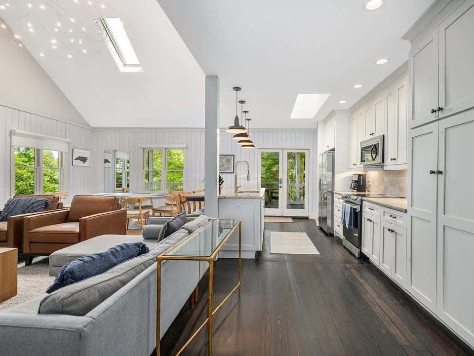 Open concept Kitchen, Dining Room, and Living Room.