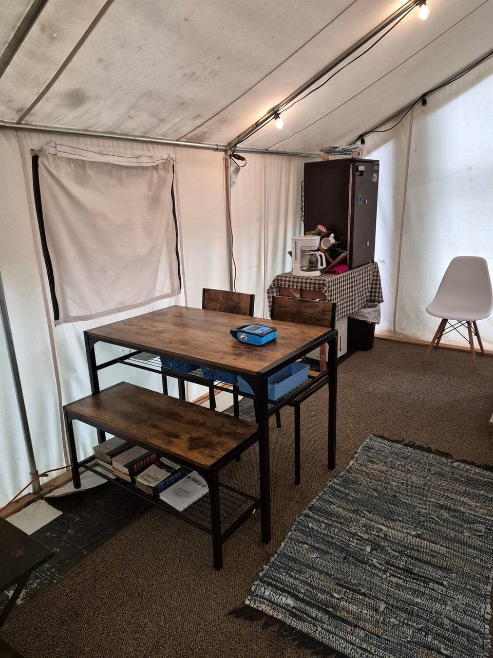New Kitchen table for 4 with storage shelves