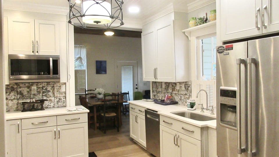Kitchen is large and open