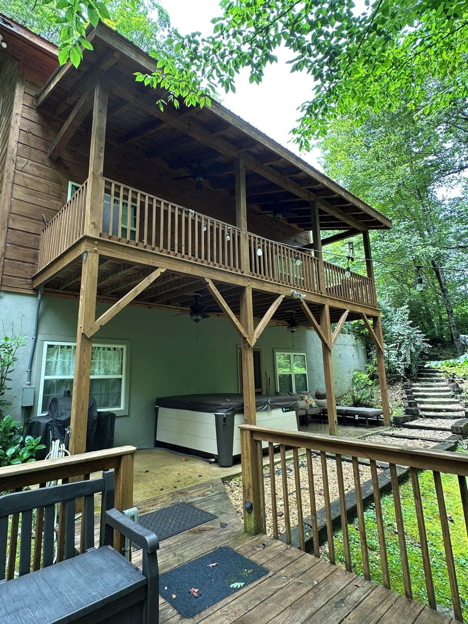 Deck overlooking the Creek - Hot tub and choice of 2 grills