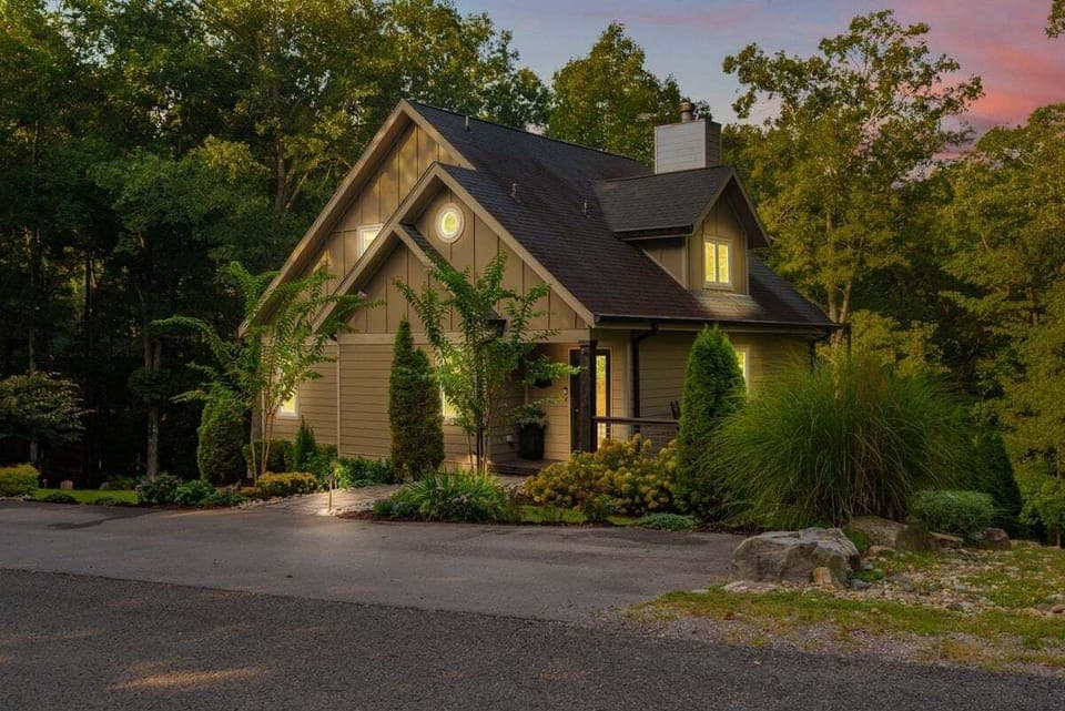 Beautiful night view of our home!