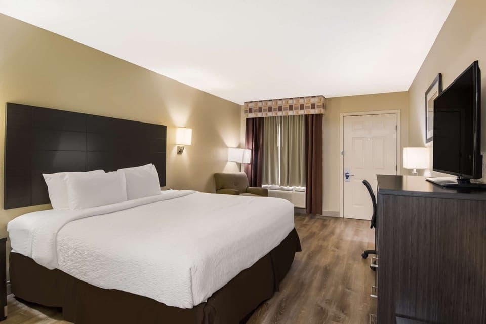 Standard Room, 1 King Bed, Non Smoking, Refrigerator & Microwave | Pillowtop beds, in-room safe, soundproofing, iron/ironing board