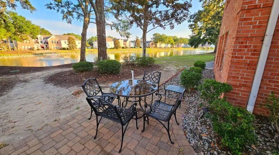 Patio area for our building