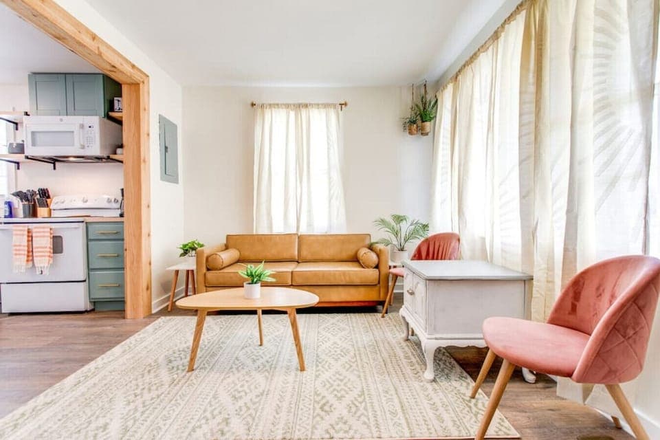 Living room off of the kitchen
