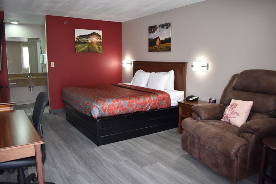 Room, 1 King Bed | Desk, blackout drapes, iron/ironing board, rollaway beds