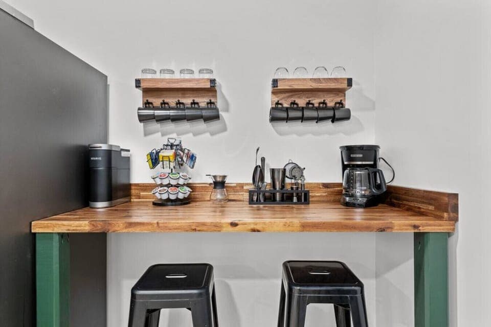 Sip, Savor, and Socialize in this charming coffee and bar nook.