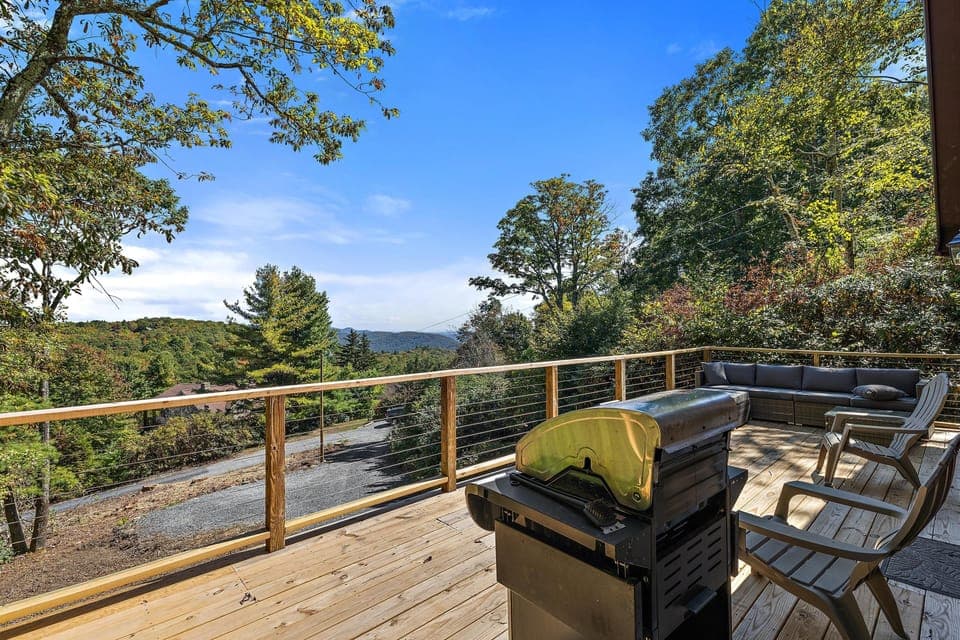 An idea of the views from the deck area. Note the grill and ample seats/space.