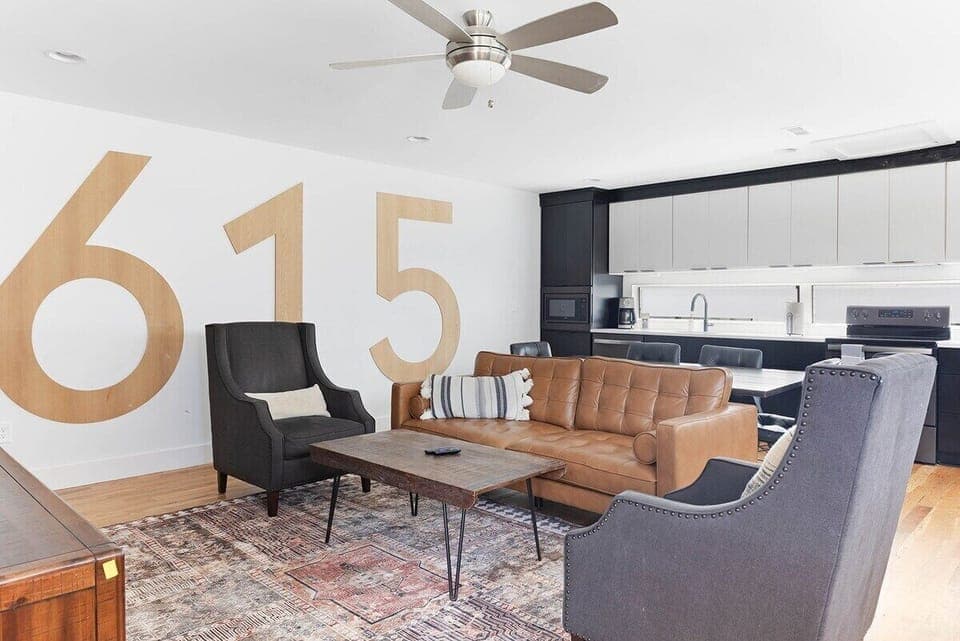 Chic meets character in this creative open space.