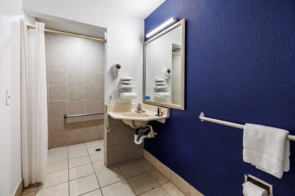 Queen Bed Non-Smoking | Bathroom | Free toiletries, hair dryer, towels