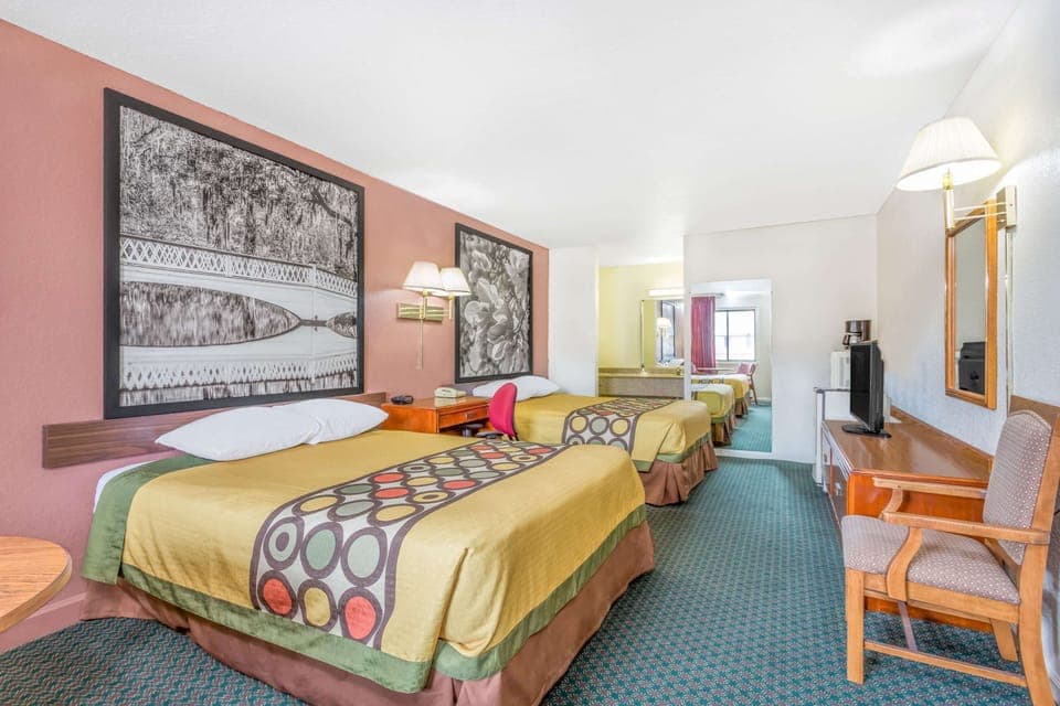 Room, 2 Queen Beds, Non Smoking | Desk, blackout drapes, soundproofing, iron/ironing board