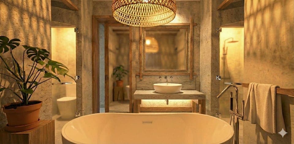 Ocean View Pool Villa | Bathroom | Free toiletries, soap, shampoo, toilet paper