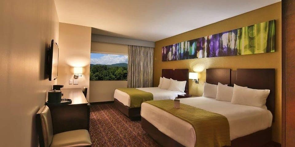 In-room safe, desk, laptop workspace, blackout drapes