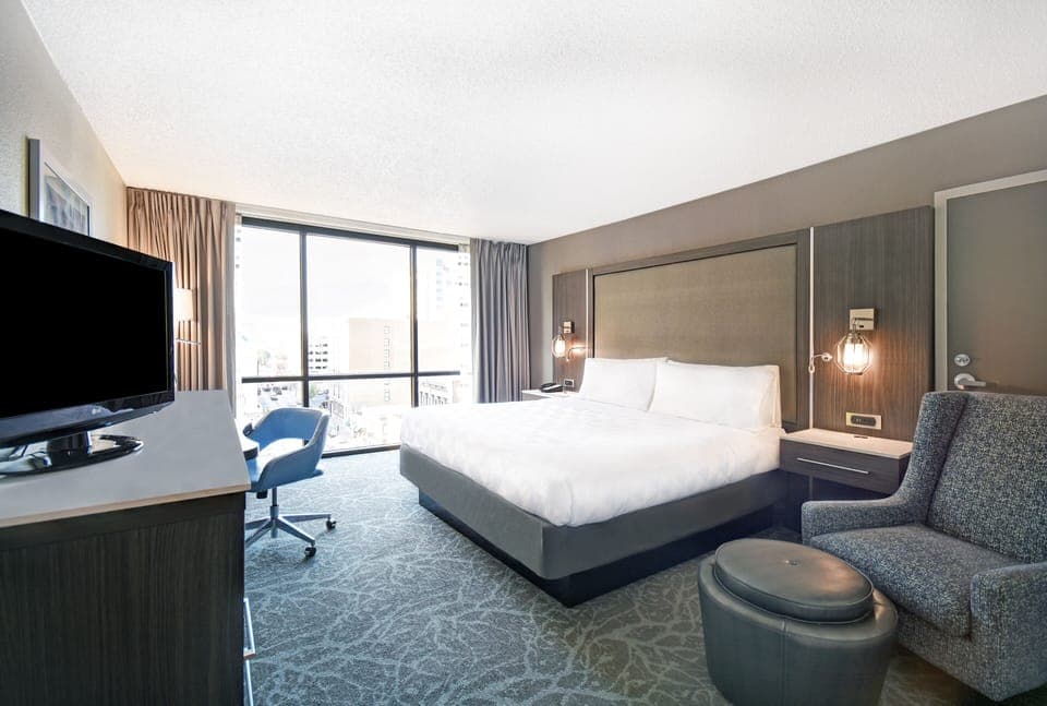 In-room safe, desk, laptop workspace, iron/ironing board