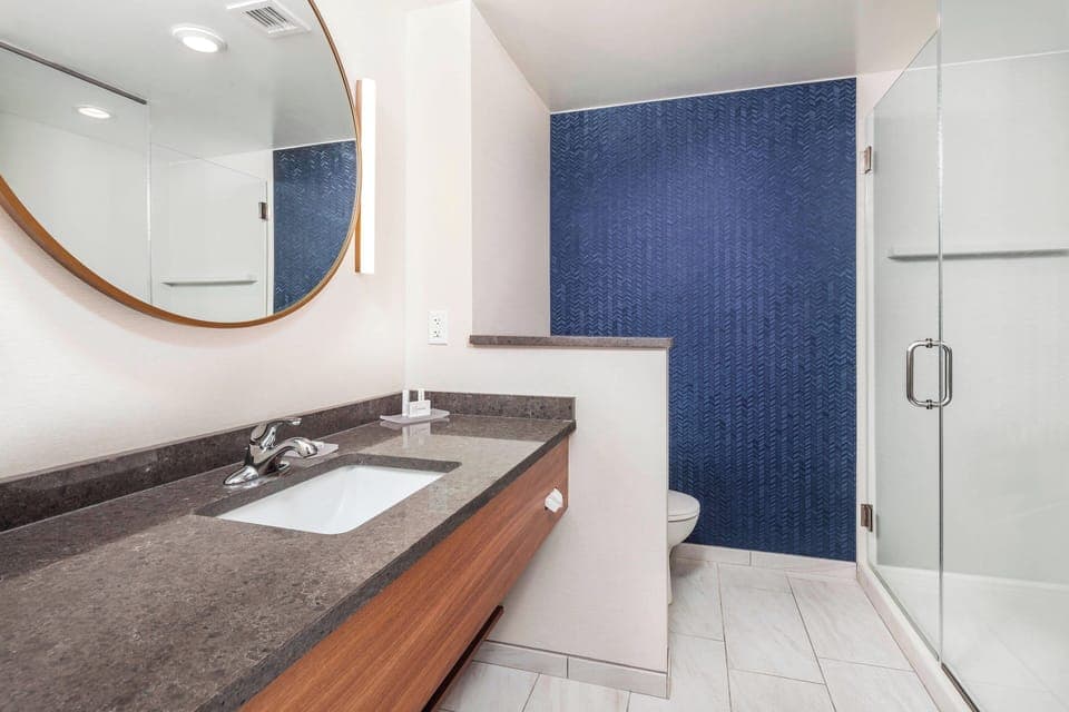 Free toiletries, hair dryer, towels
