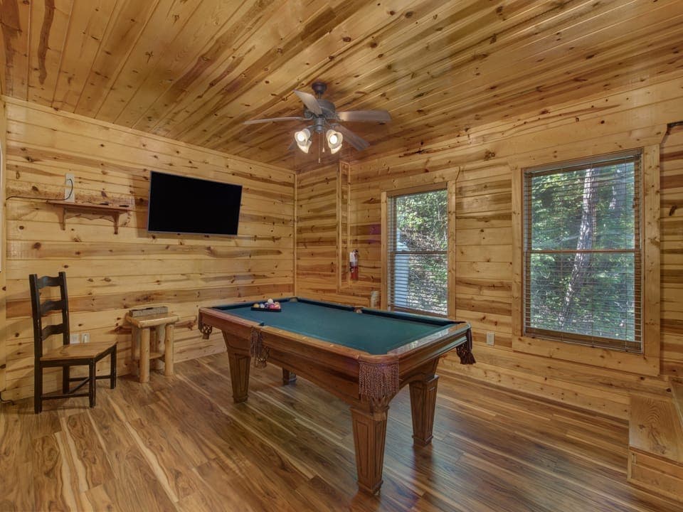 Pool table and flats screen TV