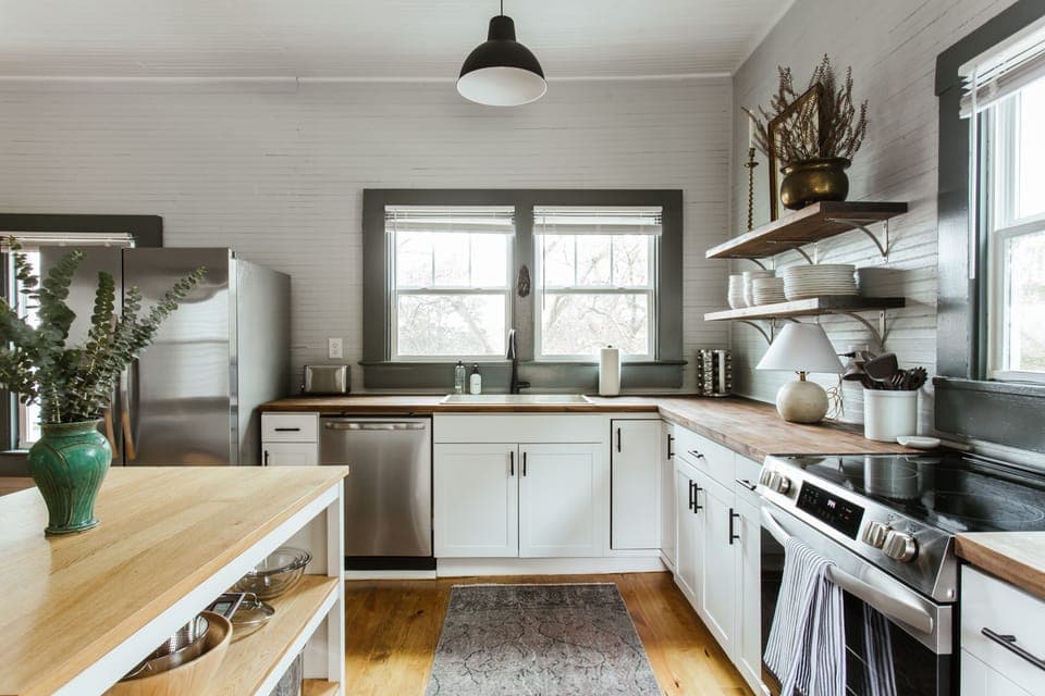  With stainless steal appliances, a full spice rack, and all your bakeware needs available, you’ll be able to make yourself right at home as you cook. The kitchen also contains a large dining  table for family dinner and a fully stocked coffee bar. 