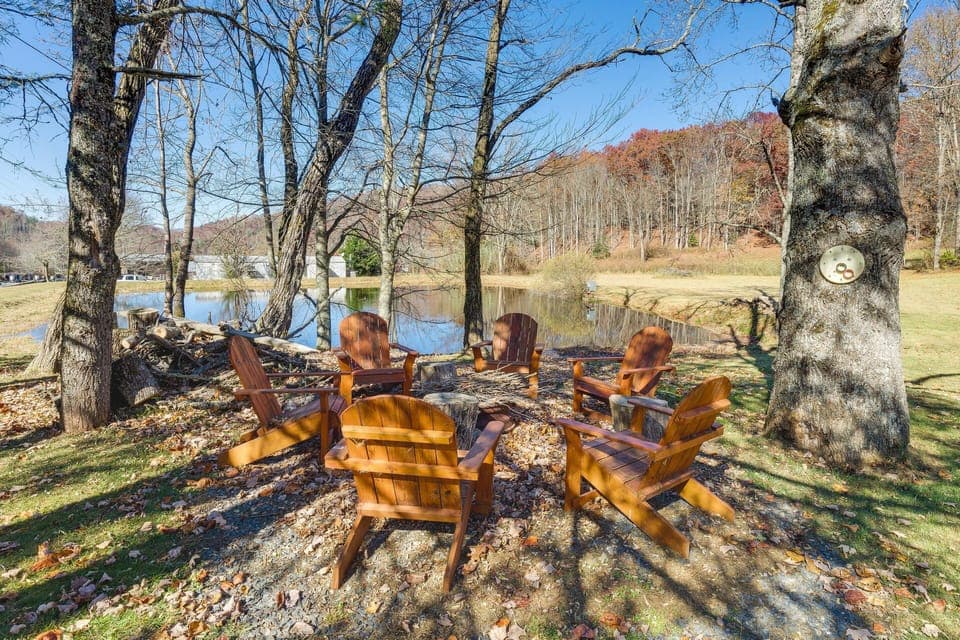 House Exterior | Wood-Burning Fire Pit | Trout Pond On-Site