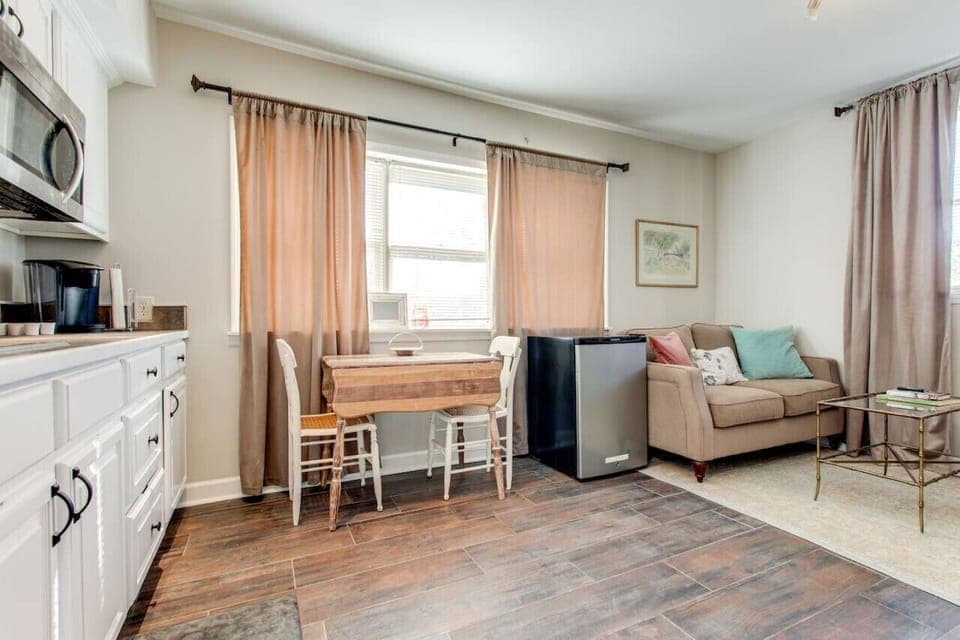 Living room and kitchenette.