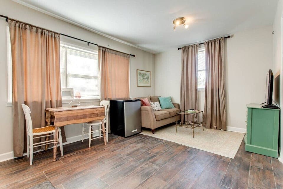 Living room and kitchenette.
