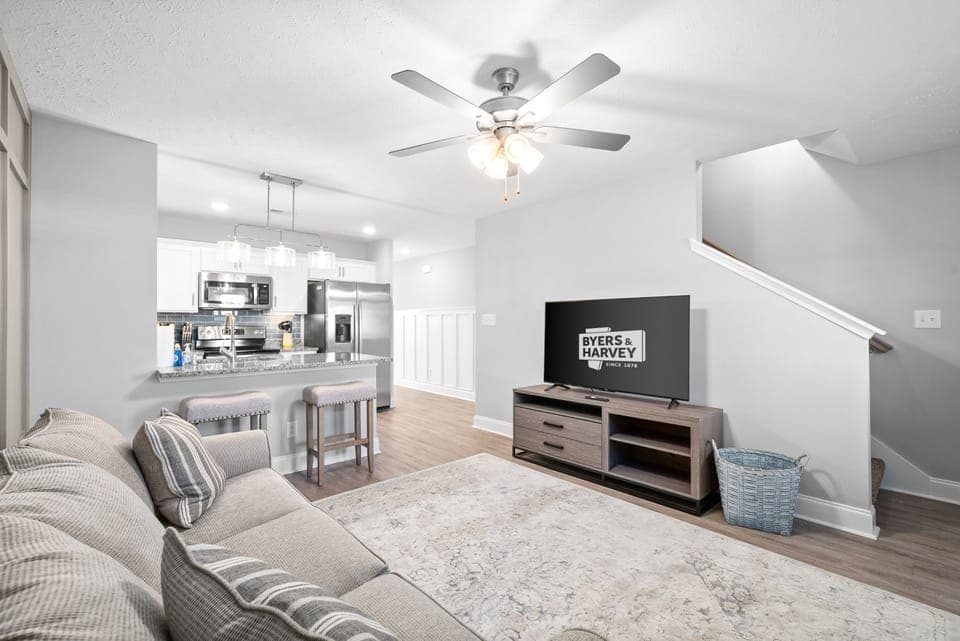 Living Room with Large Smart TV