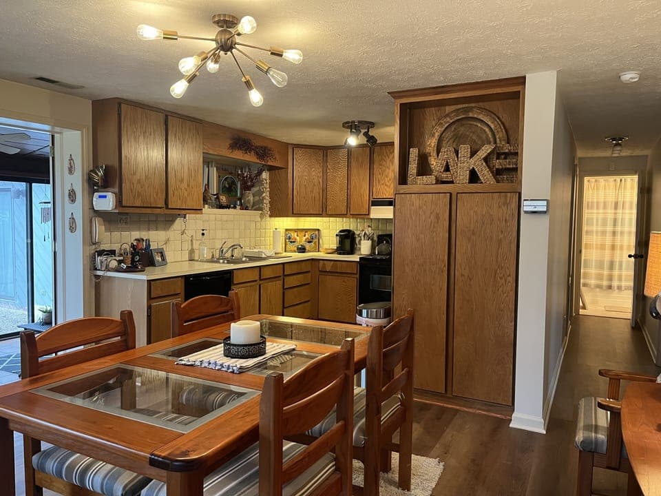 Dining room and kitchen