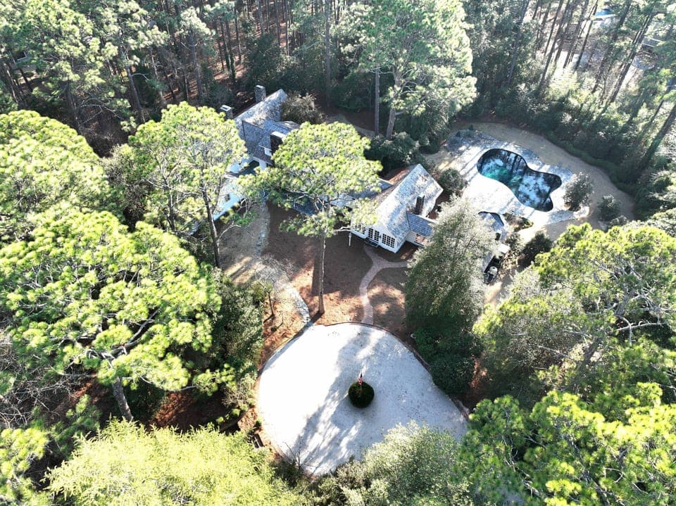 Circular driveway provides ample parking for our guests