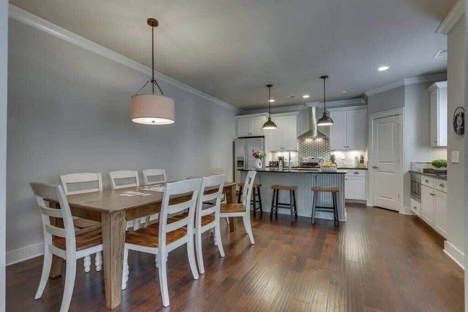 A modern dining area that seamlessly blends style and functionality.