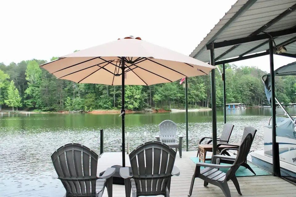 At the dock, tie down your boat, use the boat ramp, and lounge in the sun.