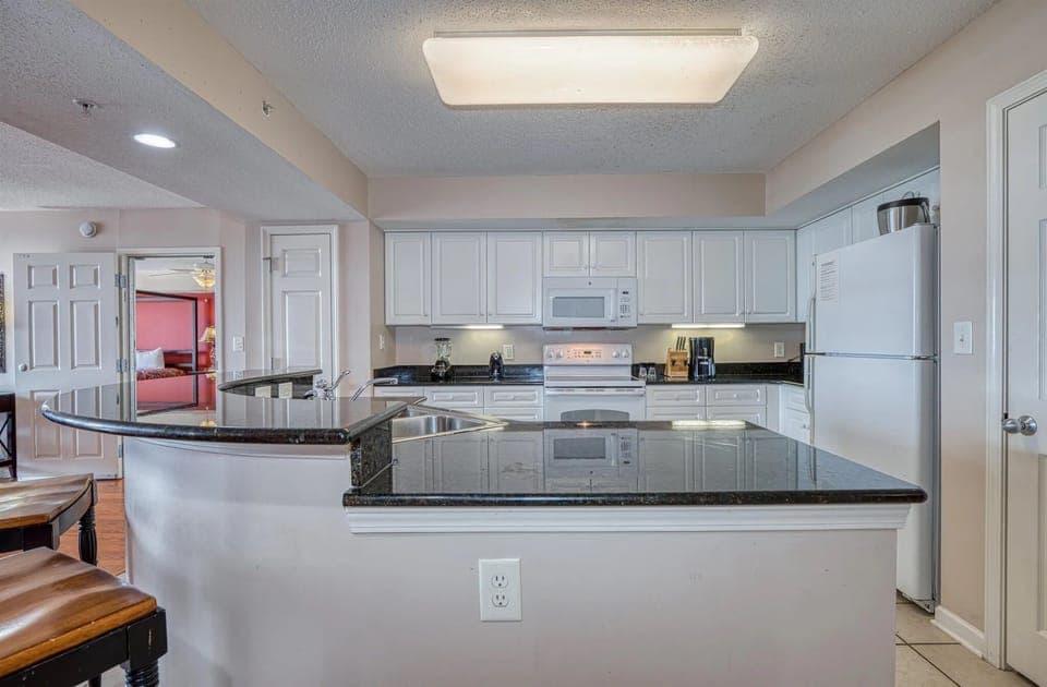 Spacious kitchen with full counters and open layout