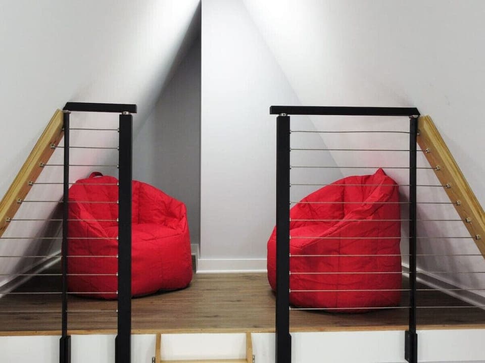 Upstairs Loft with Beanbag Chairs