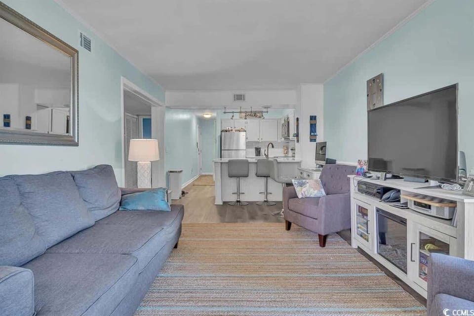 On a rainy day, settle in for a movie on the big flat screen