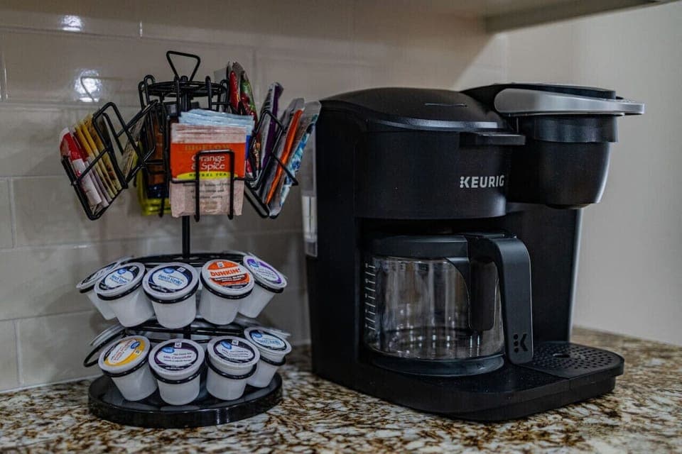 Java Junction: Our Coffee Maker and Tea Area - Where Every Sip Sparks a Moment of Comfort and Warmth! ☕🫖✨