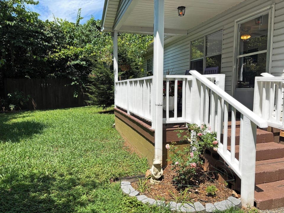 Front porch and yard