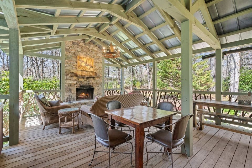 Covered Porch with Wood Burning Fireplace, Main Level