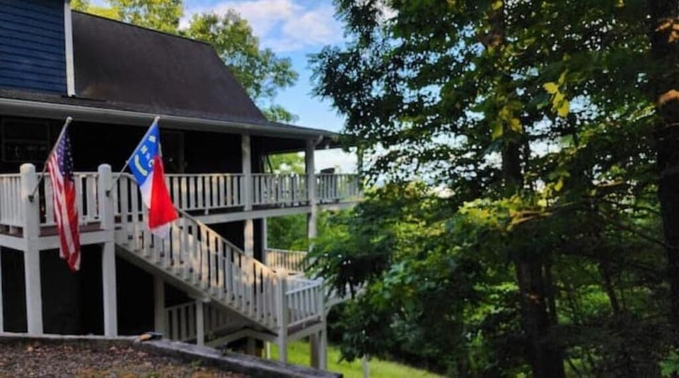 Two levels of  porches with over  500 s.f. covered, both with fantastic views.