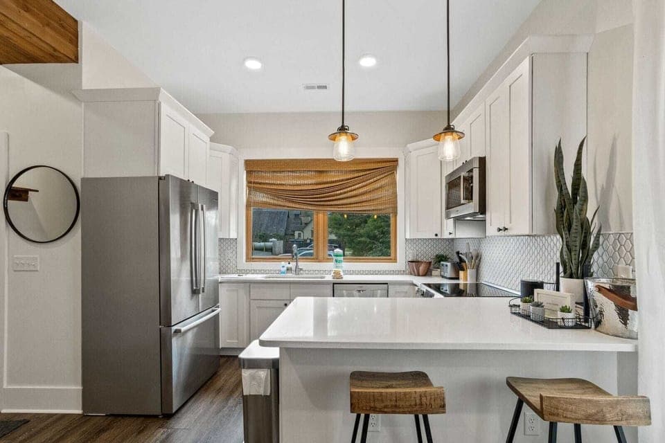 Spacious Kitchen with Bar Seating